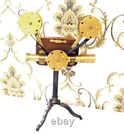 Wooden Projector Camera, Brass Tripod Stand, Antique Style Vintage Photography