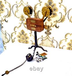 Wooden Projector Camera, Brass Tripod Stand, Antique Style Vintage Photography