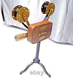 Wooden Projector Camera, Brass Tripod Stand, Antique Style Vintage Photography