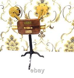 Wooden Projector Camera, Brass Tripod Stand, Antique Style Vintage Photography