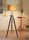Wooden Teak Wood Marine Vintage Floor Lamp Lighting Tripod Stand Without Shade