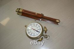 Wooden Tripod Floor Stand Clock Nautical Gift Vintage Maritime Clock Decorative