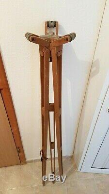 Wooden Tripod Lamp Decor Vintage German RARE Tripod WOOD