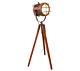 Wooden Tripod Spotlight Designer Floor Lamp Brass Studio Light Tripod Vintage