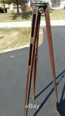 Wooden Vintage Tripod 60 / 5 Ft Duty Wooden Weight 9.5 Lbs Industrial