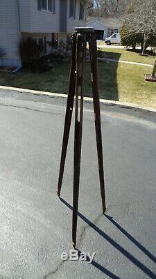 Wooden Vintage Tripod 60 / 5 Ft Duty Wooden Weight 9.5 Lbs Industrial