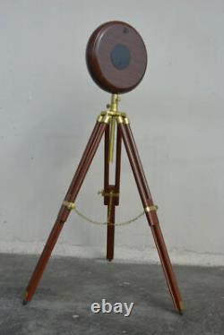 Wooden Wall Clock With Tripod Stand Vintage Style Adjustable Home Decor Item