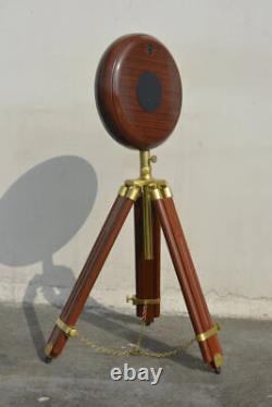 Wooden Wall Clock With Tripod Stand Vintage Style Adjustable Home Decor Item