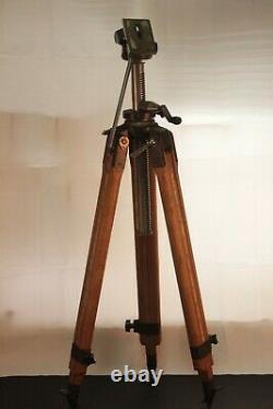 Wooden plate camera tripod, Antique vintage camera tripod with wooden legs USSR