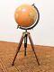 World Map Globe With Wooden Tripod Stand Vintage Decorative Table/desk Décor