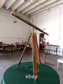 39 Télescope en Laiton Massif à l'Aspect Vintage avec Trépied en Bois Réglable