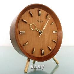 Allemand Kienzle Tripod Vintage Mantel Clock Design! 60's High Gloss! Mi-siècle