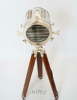 Ancien Vintage Trépied Réglable Lampe De Sol Nautique Studio Recherche Light Design