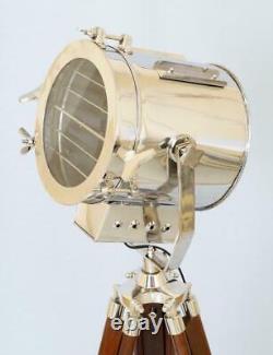 Ancien Vintage Trépied Réglable Lampe De Sol Nautique Studio Recherche Light Design
