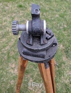 Antique Camar Scout Surveyors Trépied En Bois Rare Antique