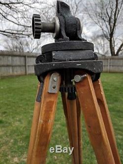 Antique Camar Scout Surveyors Trépied En Bois Rare Antique