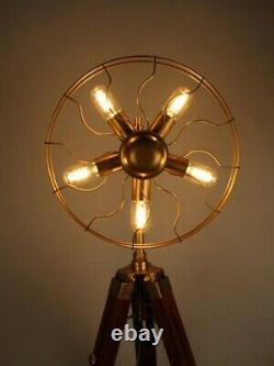 Antique Tripod Stand Fan 5 Light Modern Vintage Designer Lamp Office Home Decor