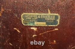 Antique Vintage 57611 Keuffel & Esser Surveyor Avec Boîte Et Trépied En Bois D'origine