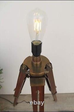 Antique Wooden Tripod Lamp Stand Nautical Tripod Floor Lamp Sans Ombre