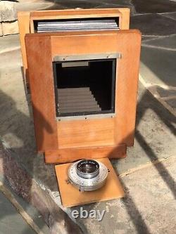 Appareil photo de portrait en bois coulissant Vintage 5x7 / 3¼ X 4¼ utilisé pour les photos scolaires