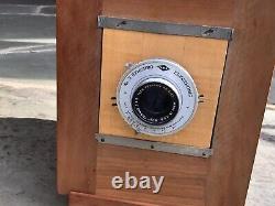 Appareil photo de portrait en bois coulissant Vintage 5x7 / 3¼ X 4¼ utilisé pour les photos scolaires