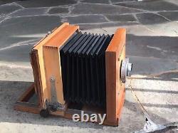 Appareil photo de portrait en bois coulissant Vintage 5x7 / 3¼ X 4¼ utilisé pour les photos scolaires