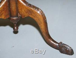 Bevan Funell Claw & Ball Vintage Mahogany Lampe Trépied Côté Table Sculpté Ornement