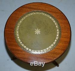 Bevan Funnell Lampe Vintage En Cuir Vert Vintage Mahogany Trépied Tables End Side