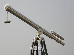 Cadeau De Trépied En Bois Marron Marine Telescope Marine Vintage Marine Fait À La Main Vintage