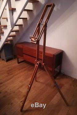 Chevalet Trépied Vintage En Hêtre Et Acajou