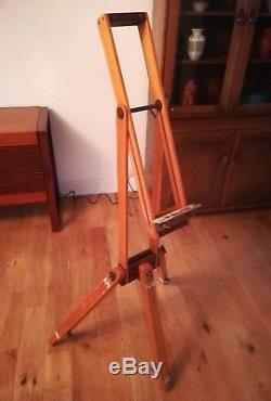 Chevalet Trépied Vintage En Hêtre Et Acajou