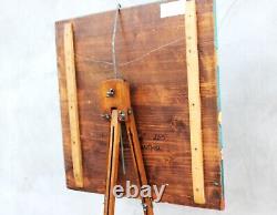 Chevalet d'artiste vintage, en bois, grand format, pliable pour peintures ou trépied pour photos.