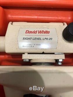 David White Lp6-20 Sight Niveau / W Case, Vintage Stick Bois & Trépied Mesure