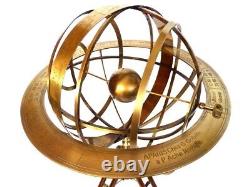 Décoration vintage en laiton sphérique Astrolabe - Astronomie - Trépied en bois - Cadeaux