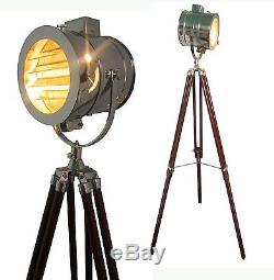 Design Vintage Style Spotlight Searchligh Trépied Télescopique Lampadaire