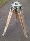 Génie En Bois Vintage / Arpenteurs Theodolite Trépied Lampe Conversion De La Lumière