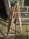 Génie En Bois Vintage / Arpenteurs Theodolite Trépied Lampe Conversion De La Lumière