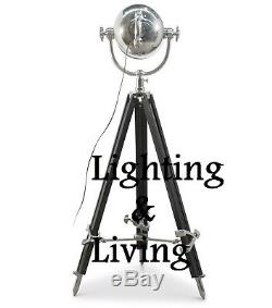 Grand Vintage Retro Spotlight Trépied Lampadaire Nautique Home Decor Cadeau Lumière