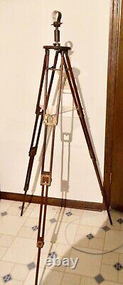 Grand trépied de télescope antique adapté, trépied Folmer Schwing Crown 2