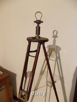 Grand trépied de télescope antique adapté, trépied Folmer Schwing Crown 2