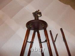 Grand trépied de télescope antique adapté, trépied Folmer Schwing Crown 2