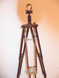 Grand trépied de télescope antique adapté, trépied Folmer Schwing Crown 2