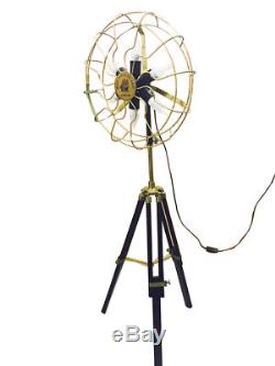 Home Decor Fan Light Avec Trépied En Bois Massif Étage Vintage 6 Titulaire Fan Lampe