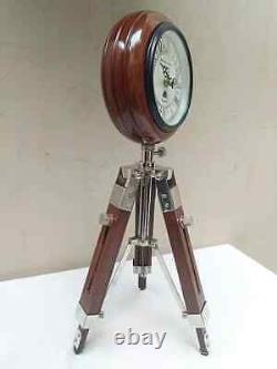 Horloge De Table En Bois Avec Support De Trépied Réglable De Haute Qualité (brown)