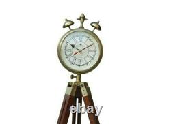 Horloge En Bois Nautique Trépied Stand Horloge D'étage Vintage