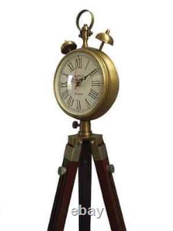 Horloge de sol vintage faite à la main avec trépied en bois pour la décoration de la maison, de l'hôtel ou du bureau