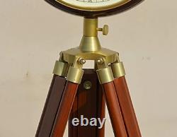 Horloges de bureau en bois de style vintage avec trépied en laiton pour grands-pères