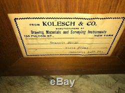 Kolesch And Co Vintage Wood Brass Arpenteurs Transit Trépied Portée Transit Enquête