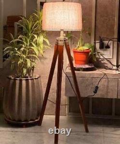 Lampadaire Antique Lampe Nautique Vintage En Bois Trépied Stand Pour La Décoration À La Maison