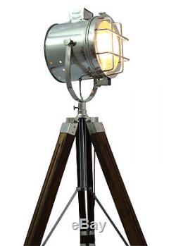 Lampadaire Décoratif Vintage Design Trépied Eclairage Projecteur Spotlight Nouveau